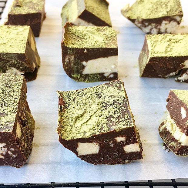 Matcha Chocolate Halva Bites