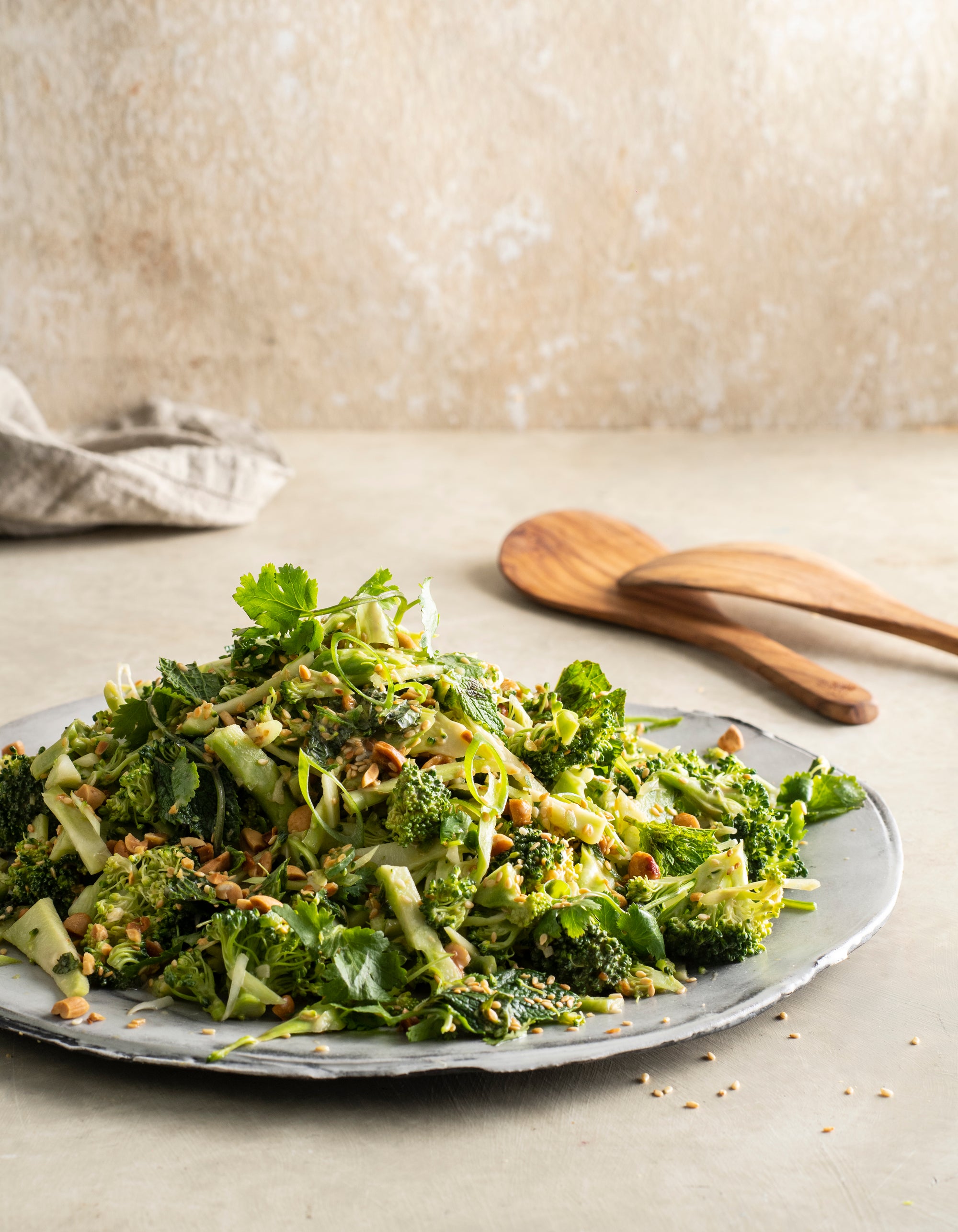 Thai Inspired Tahini Lime Broccoli Salad